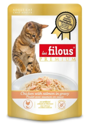 les filous® premium – Пауч за котки Пиле с късчета Сьомга в сос 
