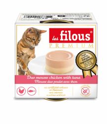 les filous® premium – ДВОЕН МУС за котки Пилешко с Риба Тона, с гладка текстура