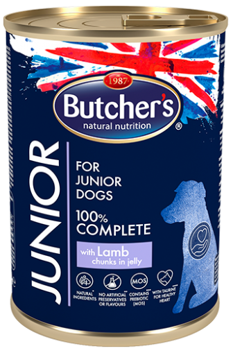 Butcher's Functional Junior 400г - Хапки в желе за подрастващи кучета, с агнешко