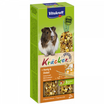 Vitakraft ® Kräcker ® - Оригинален Крекер на Витакрафт за морско свинче  с МЕД и СПЕЛТА, 2 бр.  