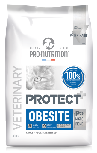 NEW Formula PROTECT CAT Obesite 8 kg - Пълноценна диетична храна за котки със специфични хранителни потребности: "Намаляване на наднормено тегло". "Регулиране на вноса на глюкоза (Diabetes mellitus)."