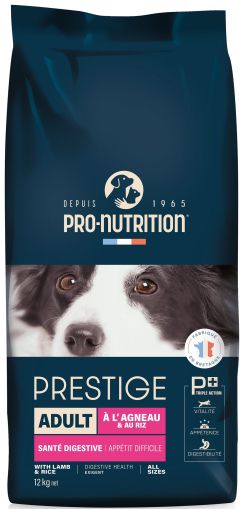 PRESTIGE DOG ADULT ALL SIZES Lamb & Rice (Exigent) 12 kg - Пълноценна храна за пораснали кучета от всички породи при НАМАЛЕН и ПРОБЛЕМЕН АПЕТИТ.  Улеснено храносмилане. ВКУСНА ХРАНА с агне и ориз. Произведена във ФРАНЦИЯ .