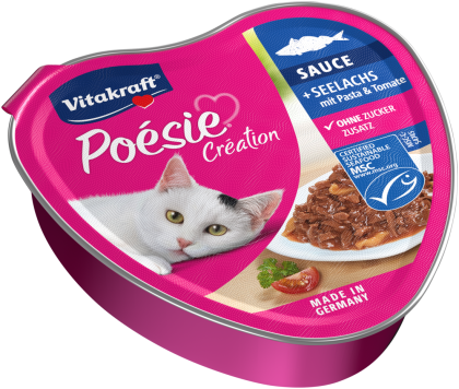Vitakraft, POÉSIE - Консерва "Сърце" - Треска с паста и домати - хапки в сос
