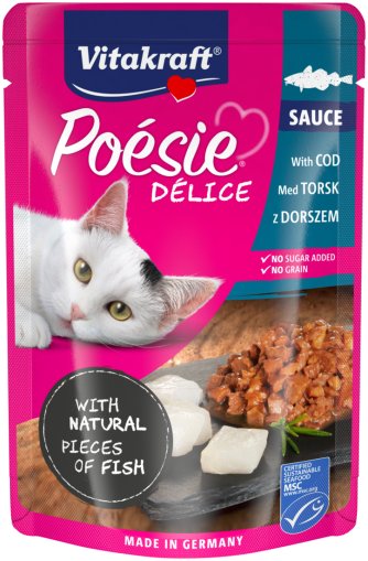 Vitakraft, POÉSIE DÉLICE пауч с атлантическа треска – истински парченца риба в сос