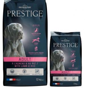 Prestige ADULT Lamb & Rice 12кг - Пълноценна храна за пораснали кучета от всички породи. Подходяща също и за чувствителни кучета.  