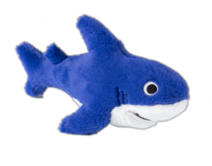 GimCat Играчка за котка SHARKS, плюшена акула с пищялка, син цвят