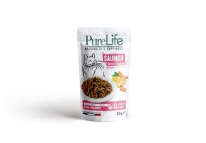 Pure Life Cat МУЛТИПАК (12 бр.) пауч за котки със СьОМГА - филенца със сьомга