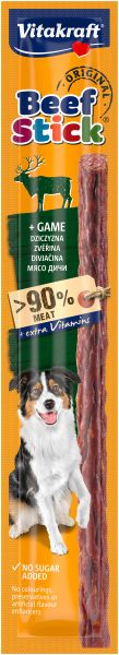 Лакомства за кучета - Vitakraft Beef Stick Wild - Саламена пръчица с дивеч