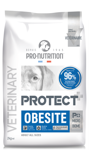 NEW Formula PROTECT DOG Obesite 2 kg - Пълноценна диетична храна за кучета със специфични хранителни потребности: "Намаляване на наднормено тегло".  "Регулиране на вноса на глюкоза (Diabetes mellitus)."