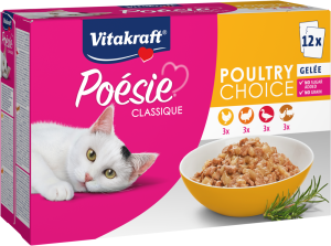 POÉSIE® МУЛТИПАК 12 бр. х 85 г   ПИЛЕ 3 бр., ПУЙКА 3 бр.,ПАТИЦА 3 бр. ПТИЧЕ 3 бр. Хапки в ЖЕЛЕ