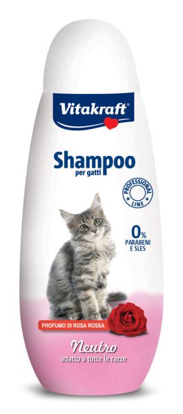 VITAKRAFT ® Shampoo -  Шампоан за КОТКИ - НЕУТРАЛЕН  с аромат на червена роза, подходящ ЗА ВСИЧКИ ПОРОДИ, ПРОФЕСИОНАЛНА ЛИНИЯ, Vita  Cosmetics