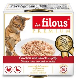 les filous® premium – Консерва за котки Пилешко филе с късчета Патица в желе