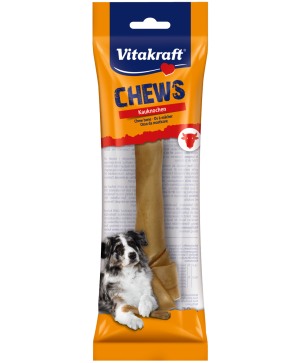 Лакомства за кучета от говежда кожа - Vitakraft Chews - Кокал вързан 21 см, 1 бр.