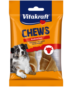 Лакомства за кучета от говежда кожа - Vitakraft Chews - Кокал вързан 10 см, 2 бр.