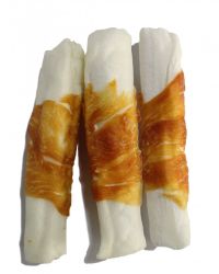 LES FILOUS BLEACHED ROLL WITH CHICKEN 4-4.5" (10-11 cm)  БЕЛИ РОЛЦА за куче С ПИЛЕШКО 10–11 см, 10 бр.