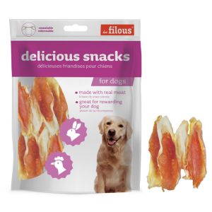 LES FILOUS Rabbit ear’N chicken ЗАЕШКИ УШИ лакомство за куче, 50 г
